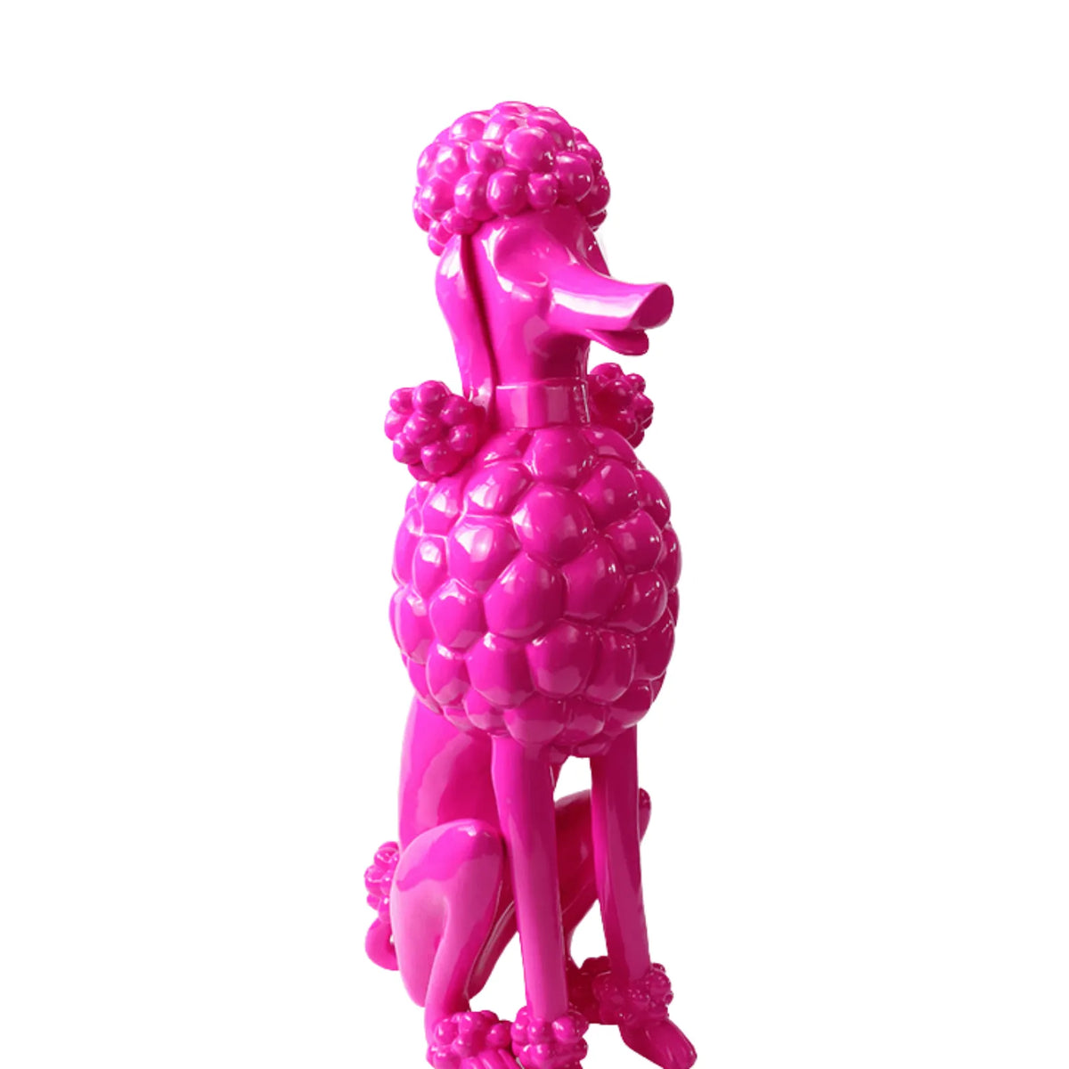 Fancy Poodle Dog Figurine Pink