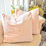 Faux Fur Euro Throw Pillows with Adjustable Inserts 26" x 26" 26 x 26 Heavenly Pink