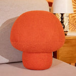 Faux Wool Mushroom Shaped Plush Accent Pillow Red