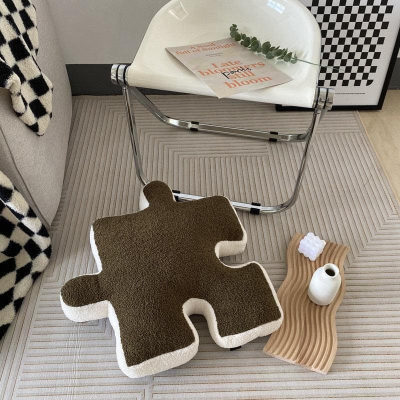 Faux Wool Puzzle Block Shaped Seat Cushion Pillow Faux Wool Puzzle Block Shaped Seat Cushion Pillow Faux Wool Puzzle Block Shaped Seat Cushion Pillow 