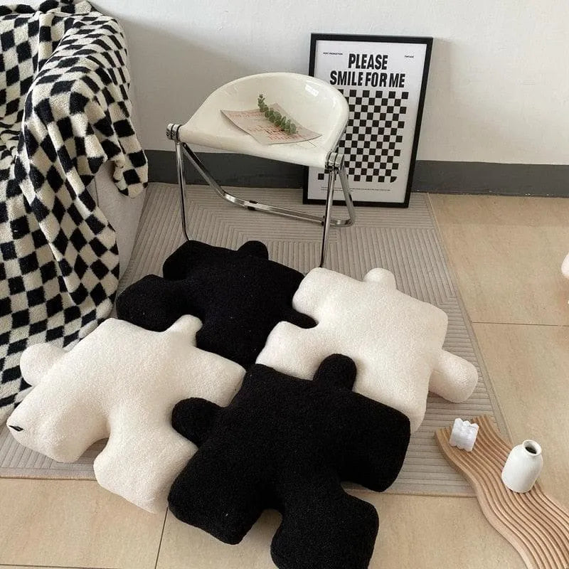 Faux Wool Puzzle Block Shaped Seat Cushion Pillow Faux Wool Puzzle Block Shaped Seat Cushion Pillow Faux Wool Puzzle Block Shaped Seat Cushion Pillow 