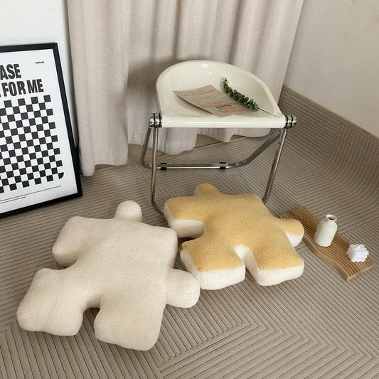 Faux Wool Puzzle Block Shaped Seat Cushion Pillow Faux Wool Puzzle Block Shaped Seat Cushion Pillow 