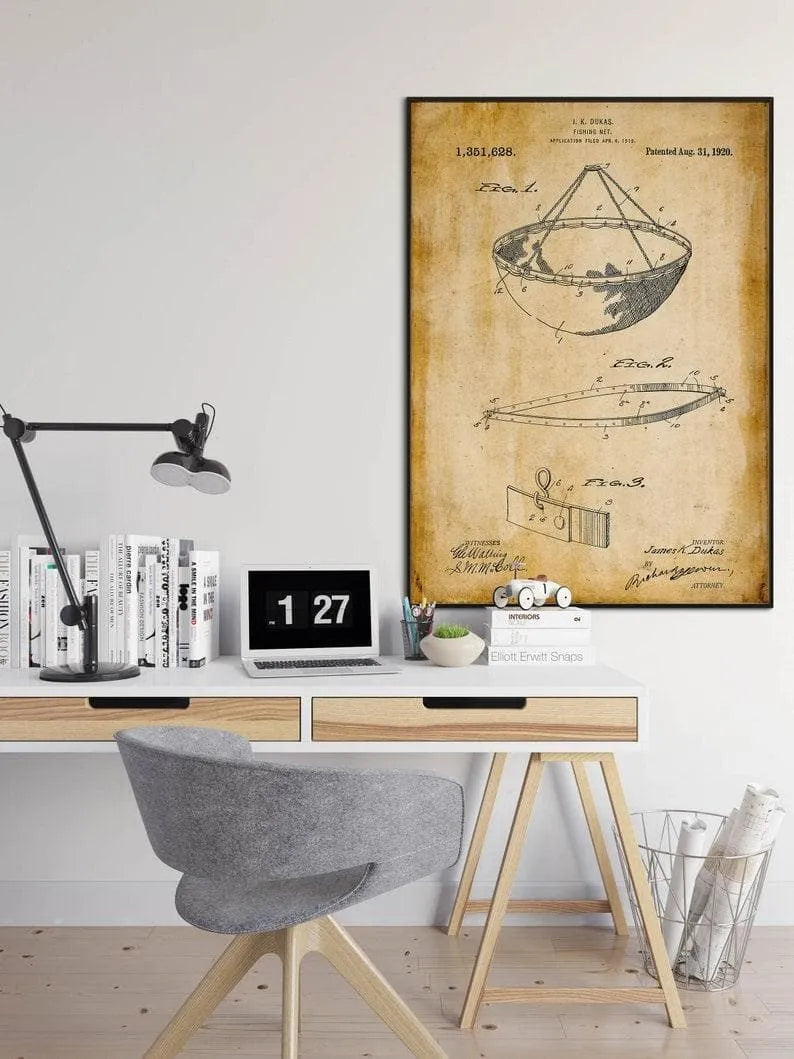 Fishing Patent Print| Framed Art Print