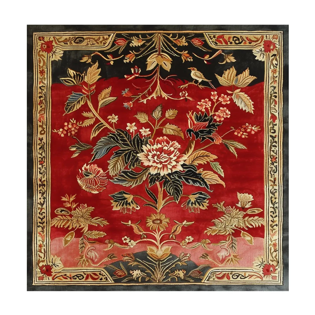 Flame Blossom Hand Tufted Wool Rug