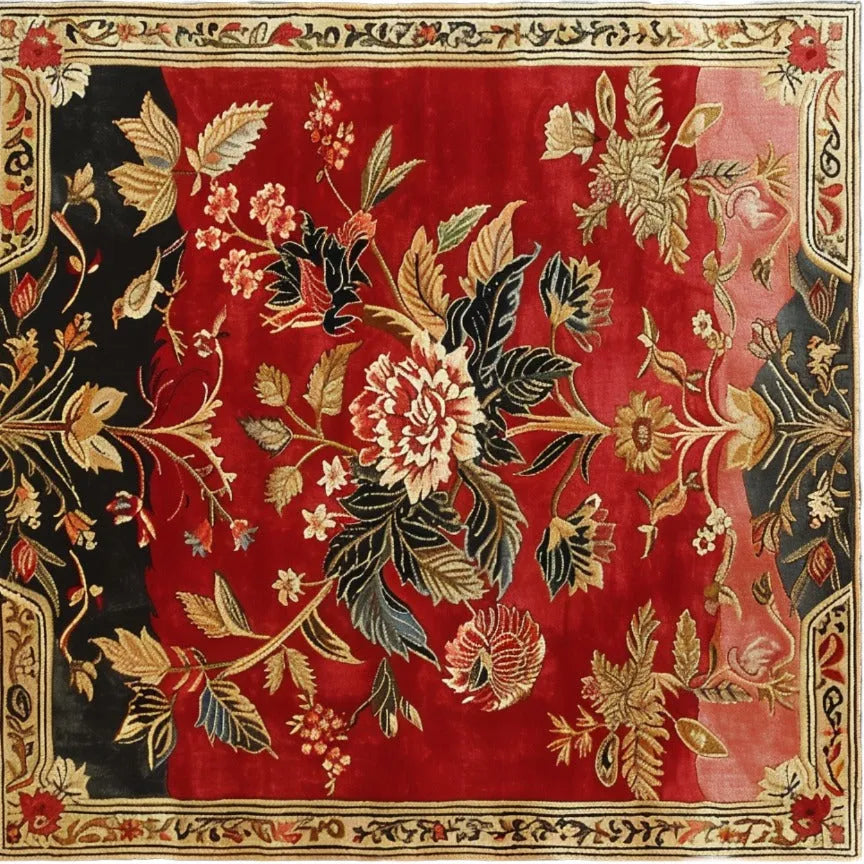 Flame Blossom Hand Tufted Wool Rug