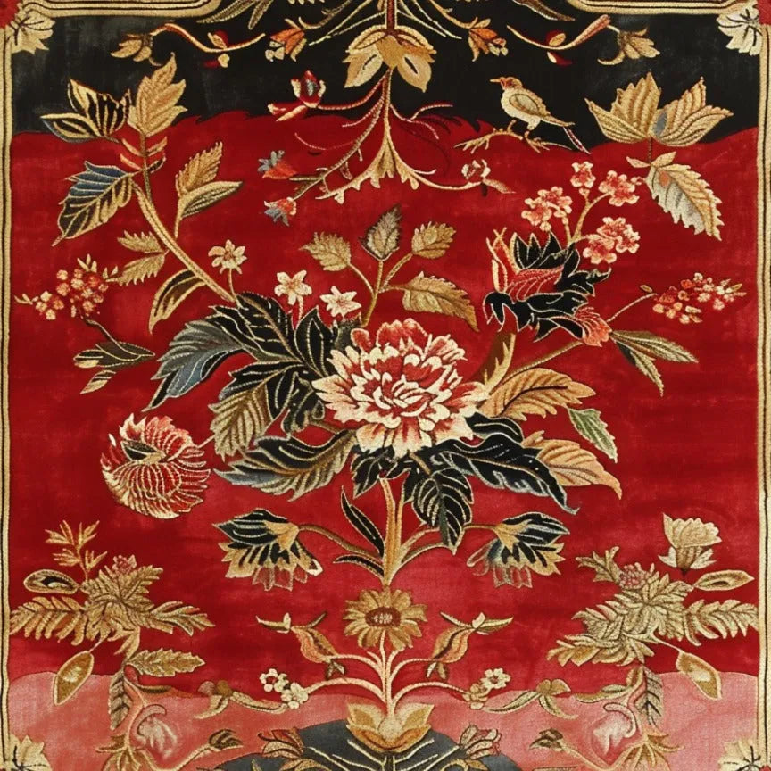 Flame Blossom Hand Tufted Wool Rug