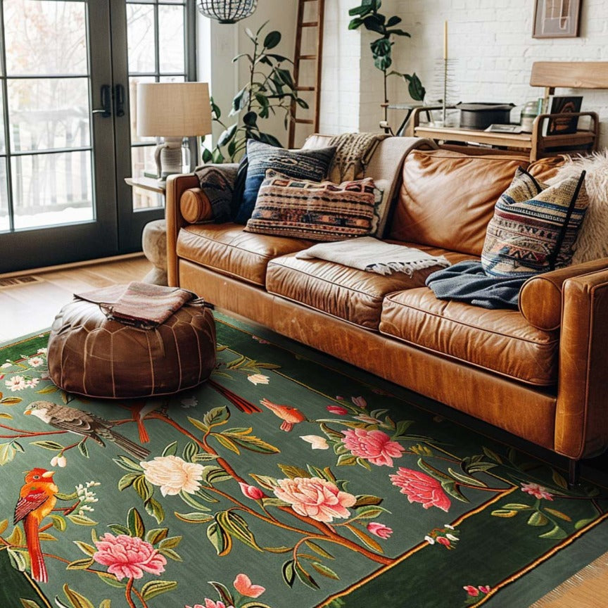 Flora & Fauna Square Hand Tufted Wool Rug