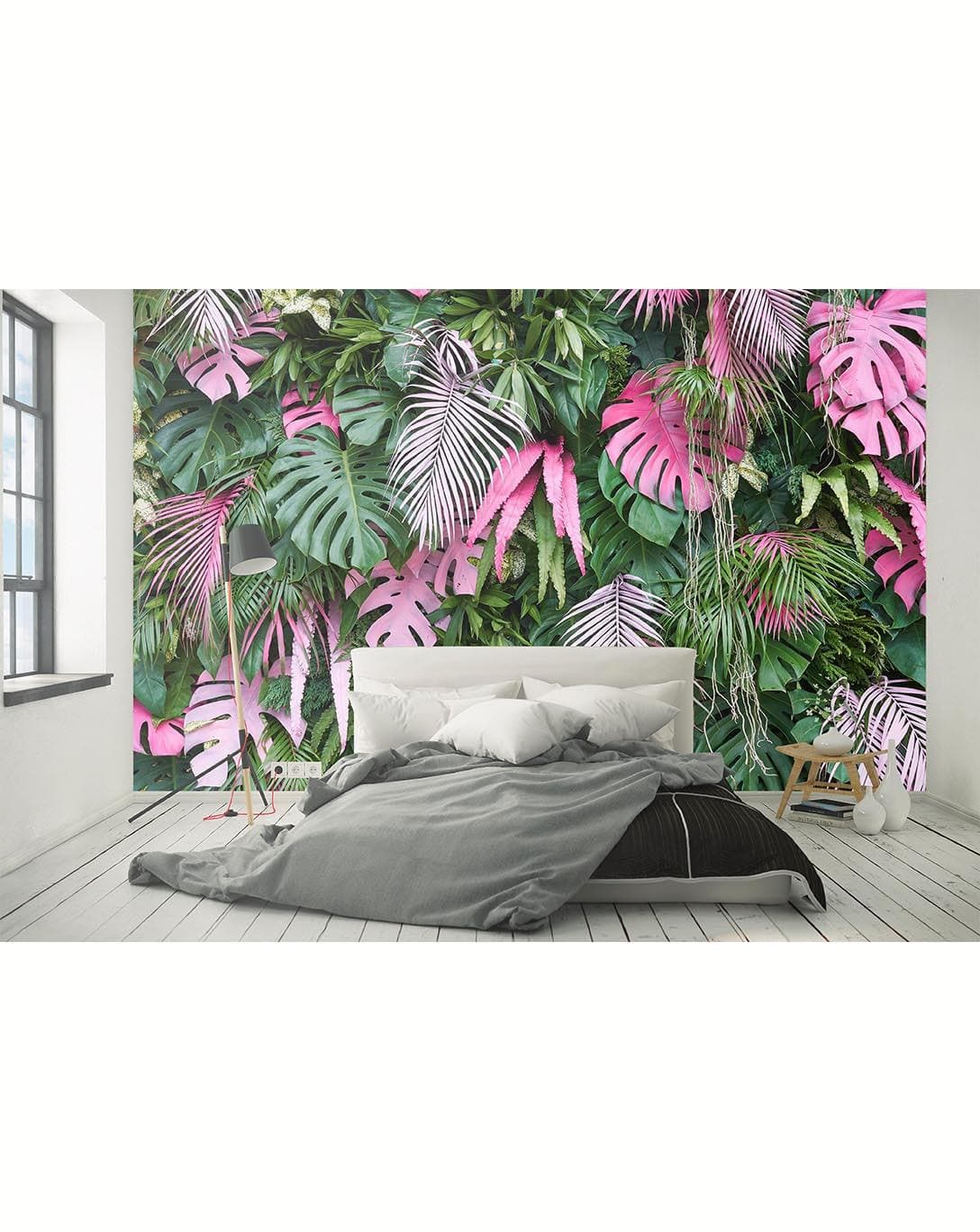 Floral Green Cactus Rose and Orchids Removable Wallpaper Colorful Tropical Palm Leaves Wall Mural Colorful Tropical Palm Leaves Wall Mural 