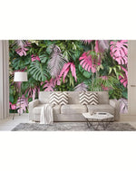 Colorful Tropical Palm Leaves Wall Mural