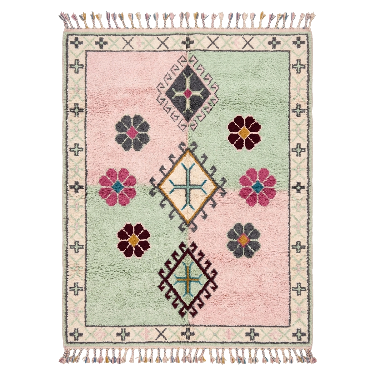 Floral Medallion Moroccan Shag Rug