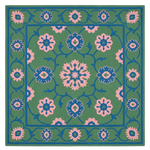 Floral Tapestry Scroll Square Hand Tufted Rug