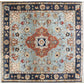 Floral Cascade Blue Hand Knotted Area Rug