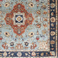 Floral Cascade Blue Hand Knotted Area Rug