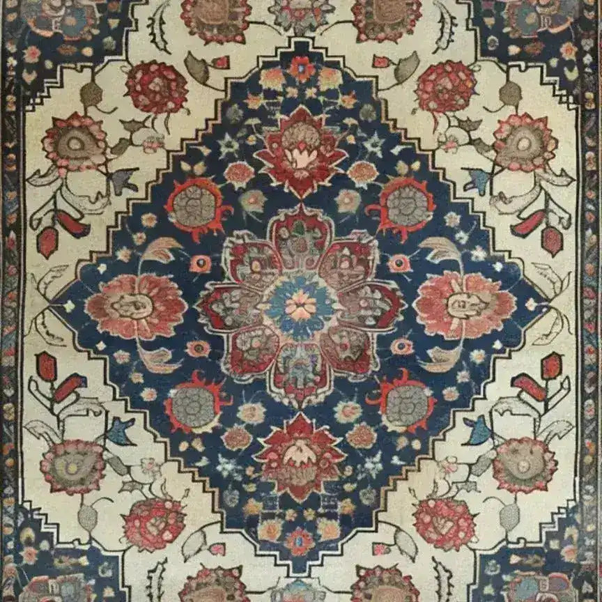 Exquisite Floral Euphoria Hand Knotted Area Rug showcasing a vibrant floral pattern with intricate designs, perfect for adding a touch of elegance to your living room. This vintage rug, with its 8x10 dimensions, combines the timeless beauty of Persian rugs with the charm of floral rugs, making it an ideal choice for area rugs for living room.