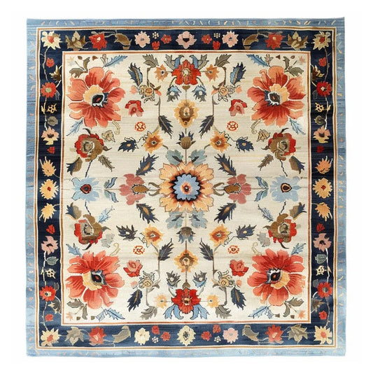 Floral Extravaganza Wool Hand Knotted Area Rug