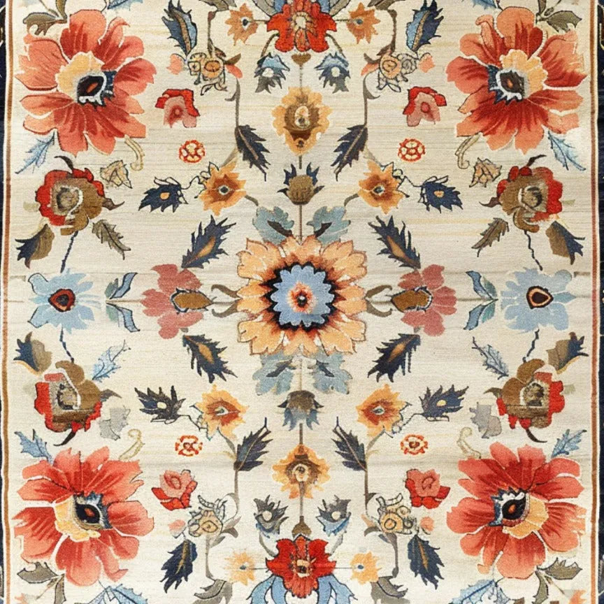 Floral Extravaganza Wool Hand Knotted Area Rug