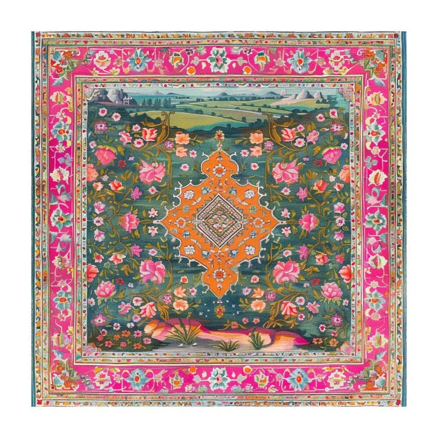 Floral Tapestry Hand Knotted Area Rug