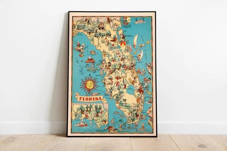 Florida Map Print| Fine Art Prints