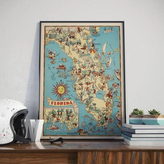 Florida Map Print| Fine Art Prints