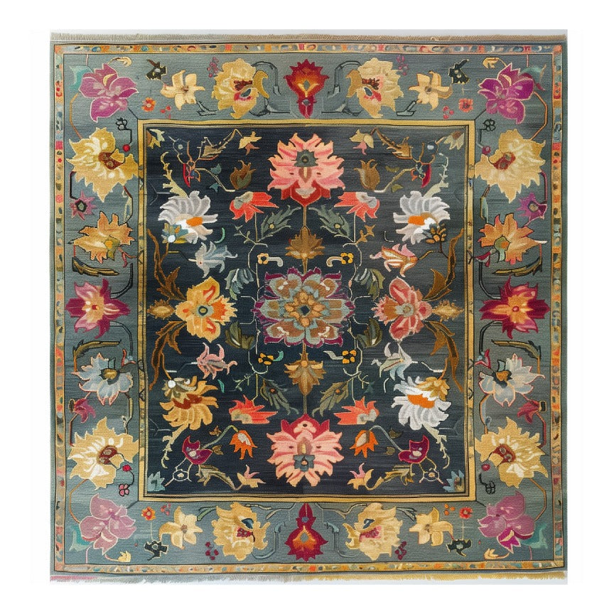 Flower Cascade Hand Knotted Area Rug