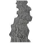 Flowing Illusion Black and Gray Wool Runner Rug