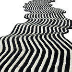 Flowing Illusion Black and Gray Wool Runner Rug