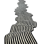 Flowing Illusion Black and Gray Wool Runner Rug