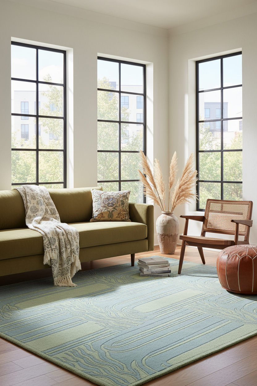 Fluid Forest Hand Tufted Rug