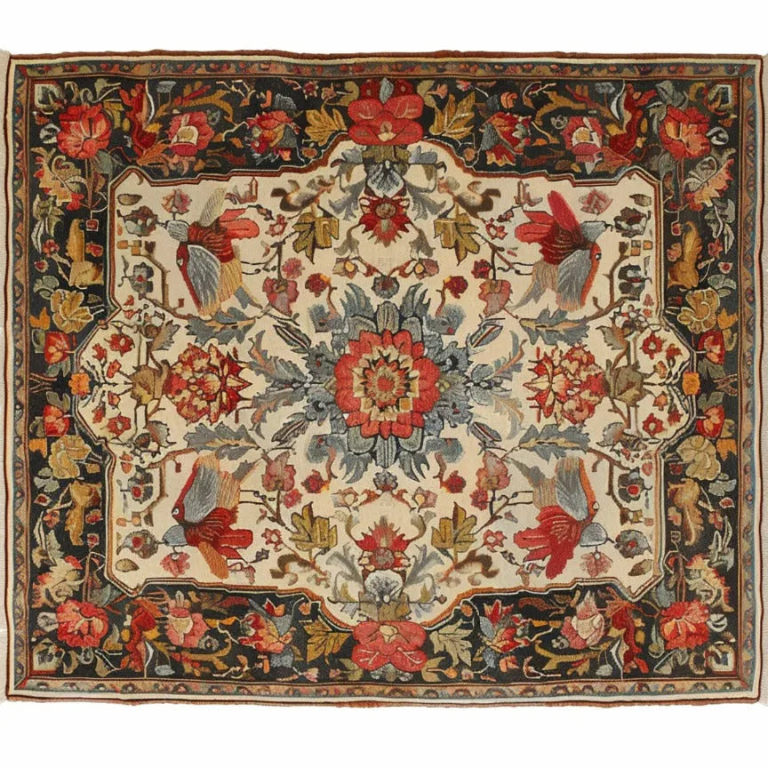 Fluttering Bloom Hand Knotted Area Rug