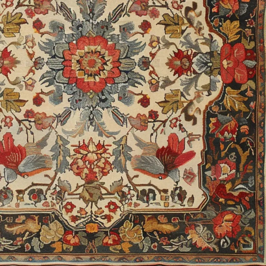 Fluttering Bloom Hand Knotted Area Rug