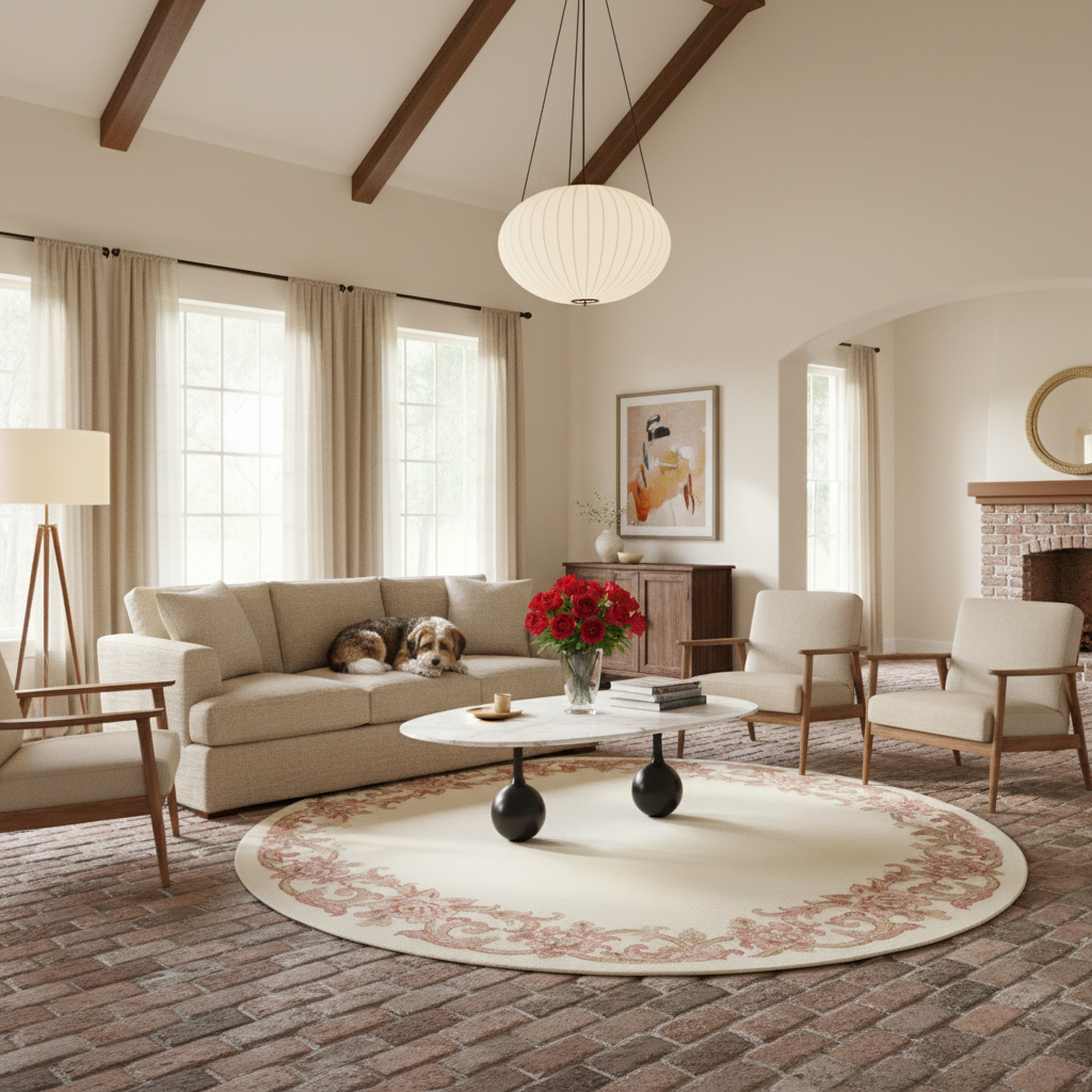 For Love of Roses Hand Tufted Round Rug