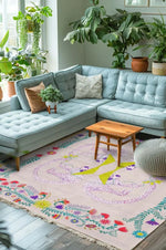 Four Monkeys in the Garden Hand Tufted Wool Rug