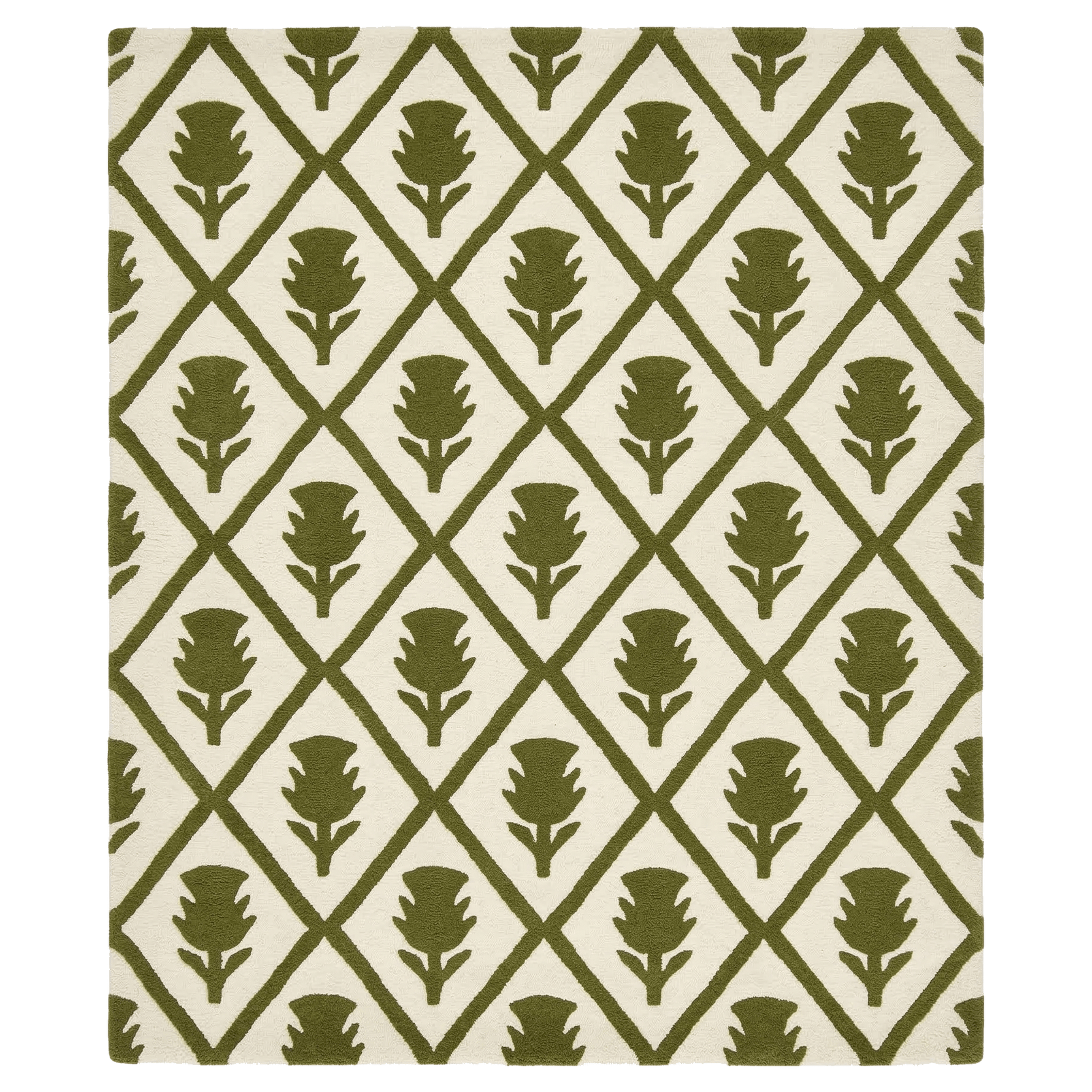 Frame Floral Inlay Hand Tufted Rug - MAIA HOMES