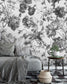 French Toile Black and White Flower Provence Vintage Wall Mural French Toile Black and White Flower Provence Vintage Wall Mural 