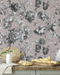 French Toile Pink Flower Provence Vintage Romantic Wallpaper 