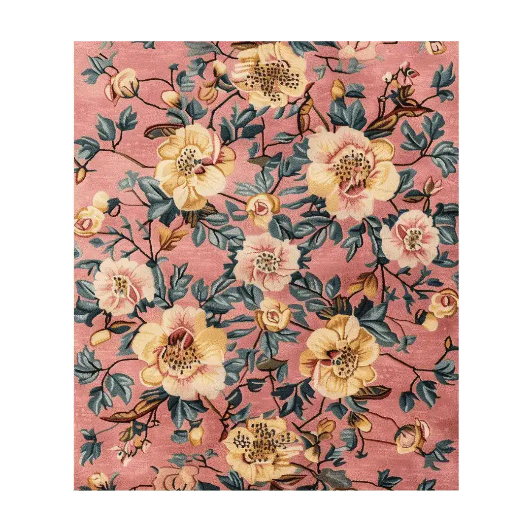 Beautiful Garden Dreams Hand Tufted Area Rug with a vintage floral pattern, perfect for dining room or living room. This wool rug features vibrant flowers on a soft background, ideal for adding a touch of elegance to your dining room area rugs collection.