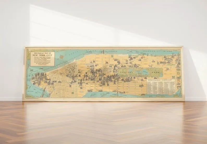 Panoramic Map of Mahattan| Pictorial Map of New York City