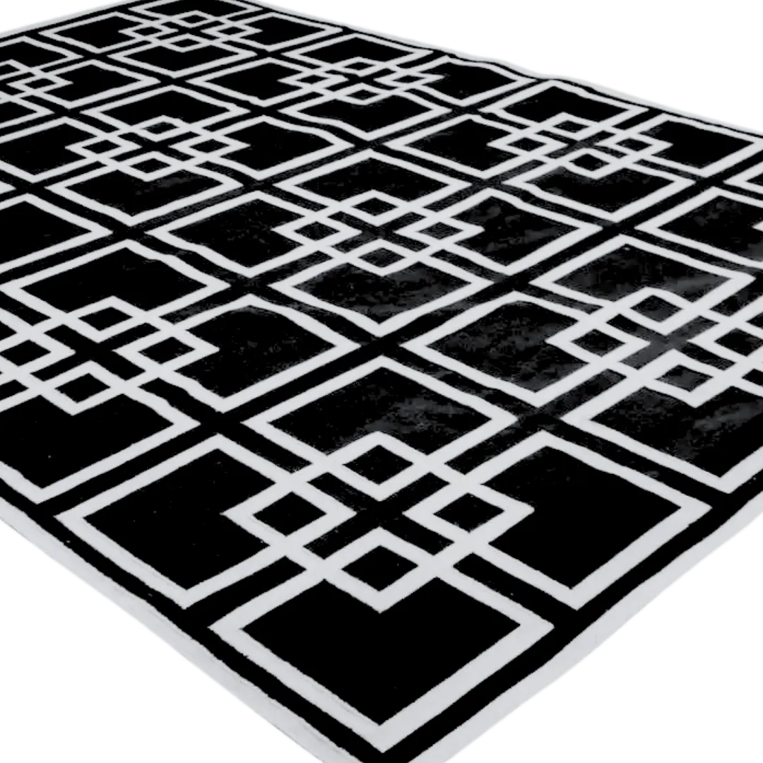 Gatsby's Garden Dhurrie Cotton Rug - Black