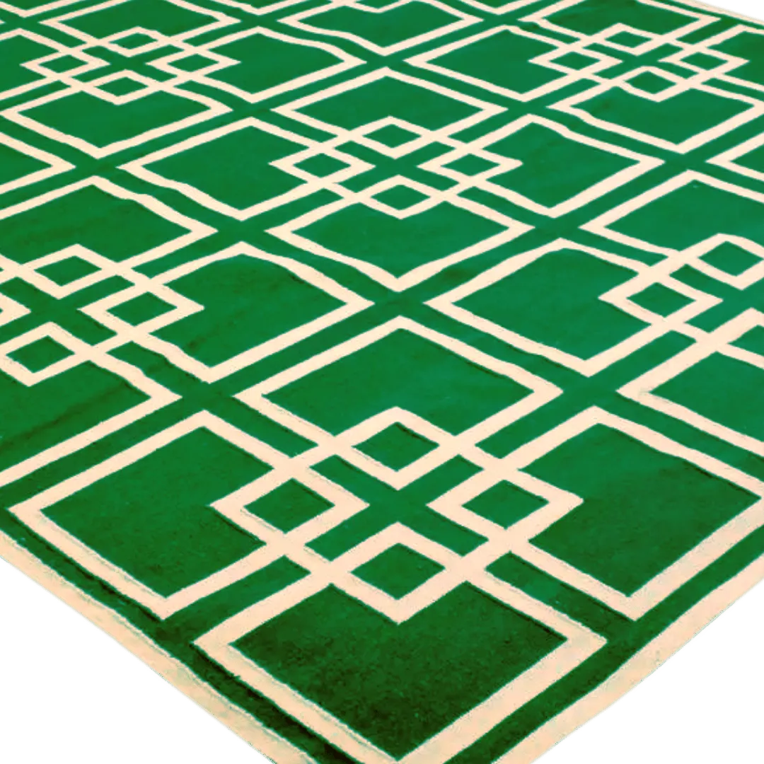 Gatsby's Garden Dhurrie Cotton Rug - Green