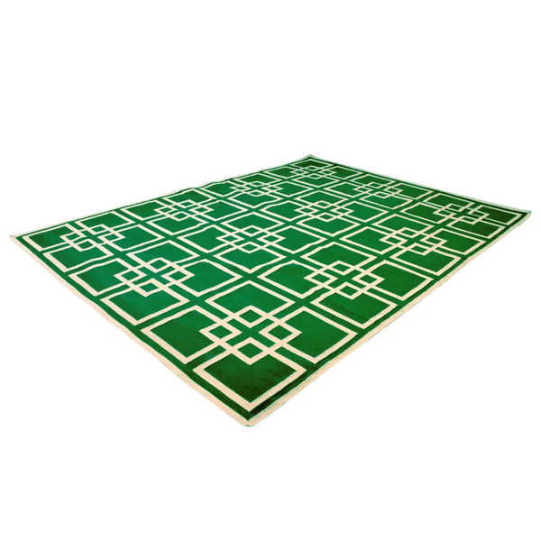 Gatsby's Garden Dhurrie Cotton Rug - Green
