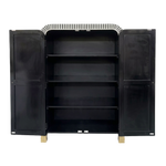 Waterfall Bone Inlay Wardrobe Almirah – Black