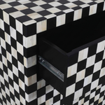 Checkerboard Bone Inlay 7-Drawer Dresser – Black