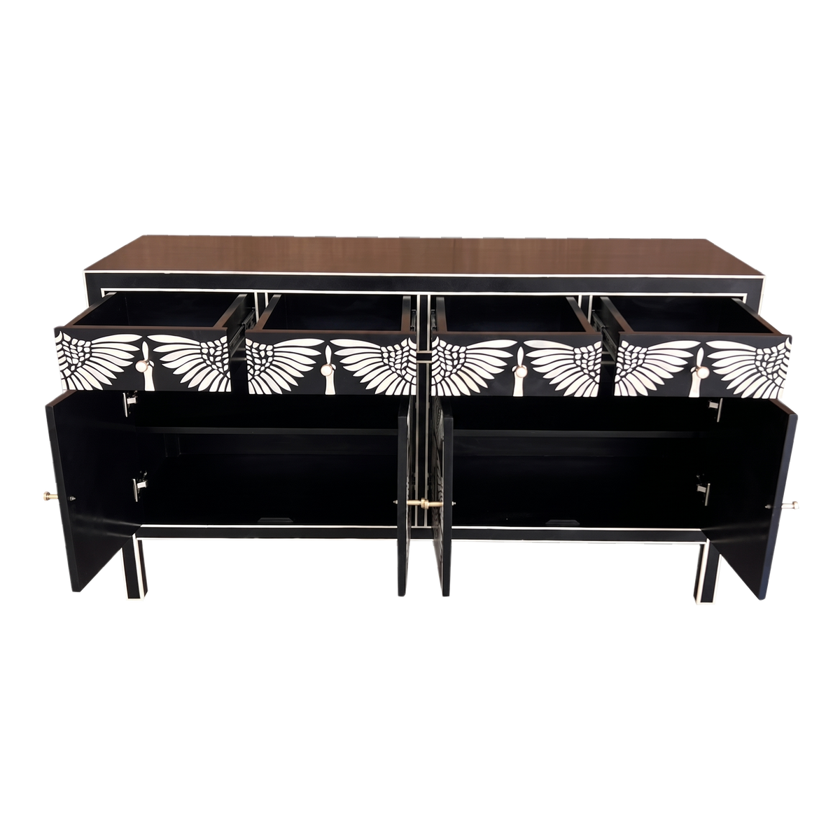 Swan Bone Inlay Sideboard – Black