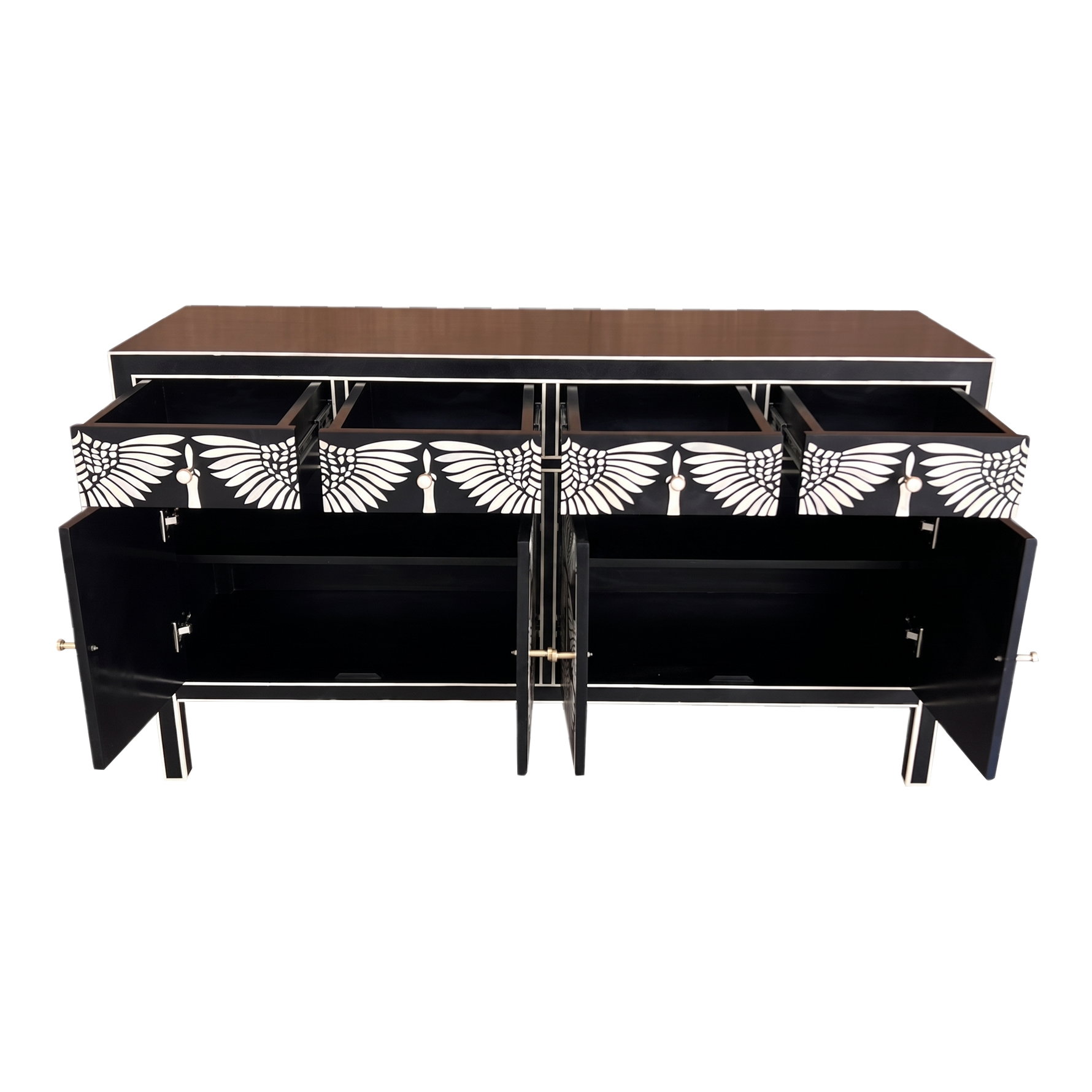 Swan Bone Inlay Sideboard – Black