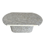 Julia Striped Bone Inlay 6-Seater Dining Table – Grey & White