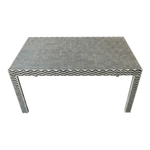 Chevron Bone Inlay Dining Table – Black