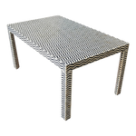 Chevron Bone Inlay Dining Table – Black