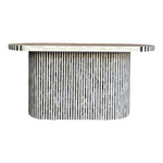 Julia Striped Bone Inlay 6-Seater Dining Table – Grey & White