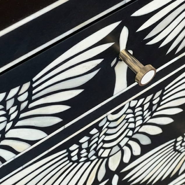 Swan Bone Inlay Sideboard – Black