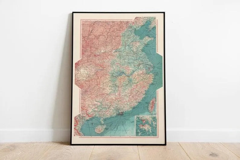 Geographical Map of Eastern China| Map Wall Decor